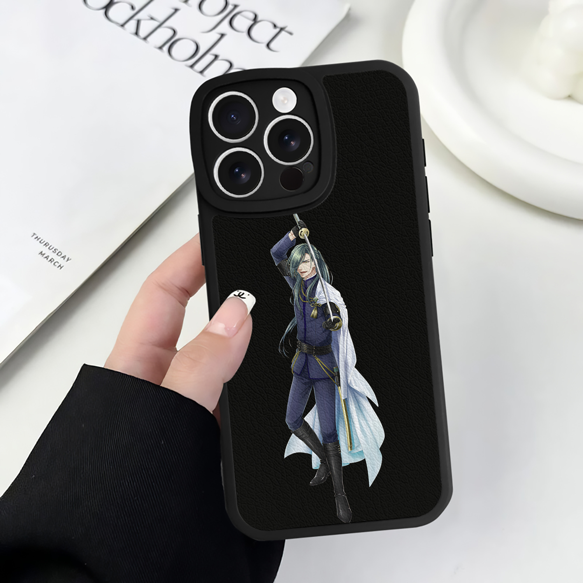 （画像用） 刀剣乱舞 Touken Ranbu 【iPhone 16シリーズ対応】シリコンスマホケース（レザー調） 材質：シリコン